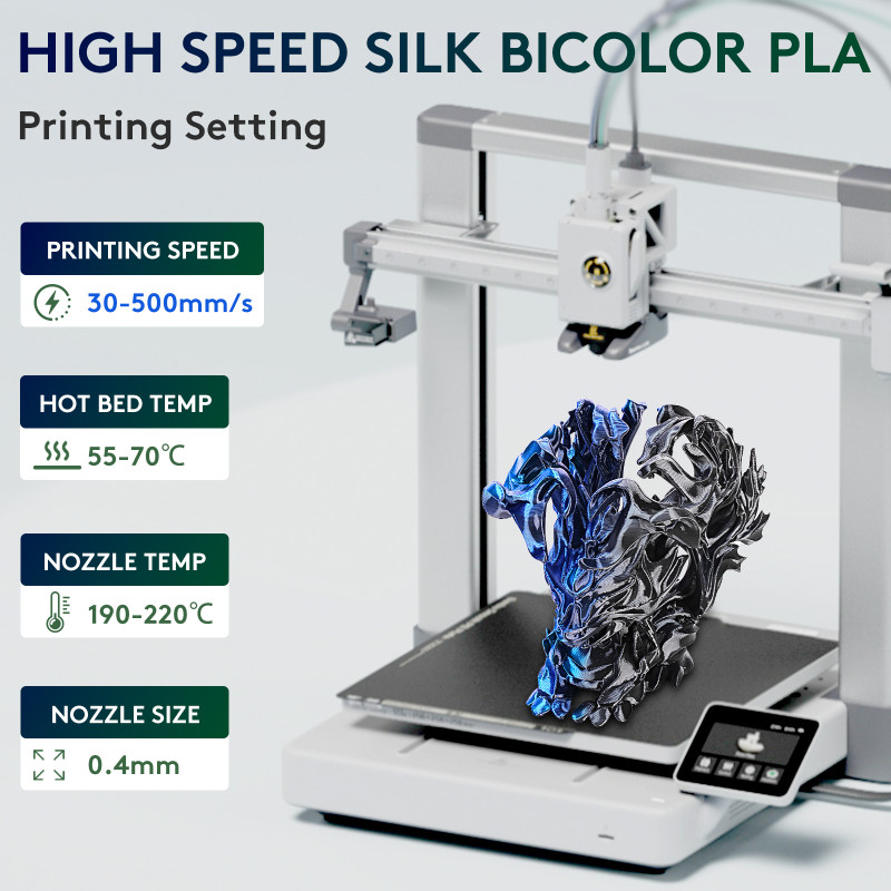 Eryone Dual-Color Silk PLA Midnight Blue & Black Eryone Dual-Color Silk PLA Midnight Blue & Black