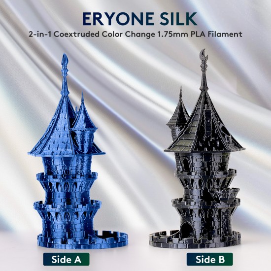 Eryone Dual-Color Silk PLA Midnight Blue & Black Eryone Dual-Color Silk PLA Midnight Blue & Black