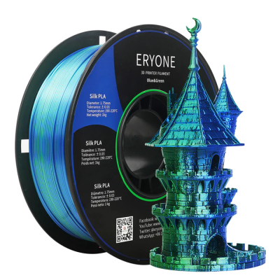 Eryone Dual-Color Silk PLA Blue & Green / Blauw & Groen Filament