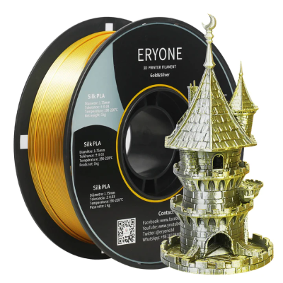 Eryone Dual-Color Silk PLA Gold & Silver / Goud & Zilver Filament