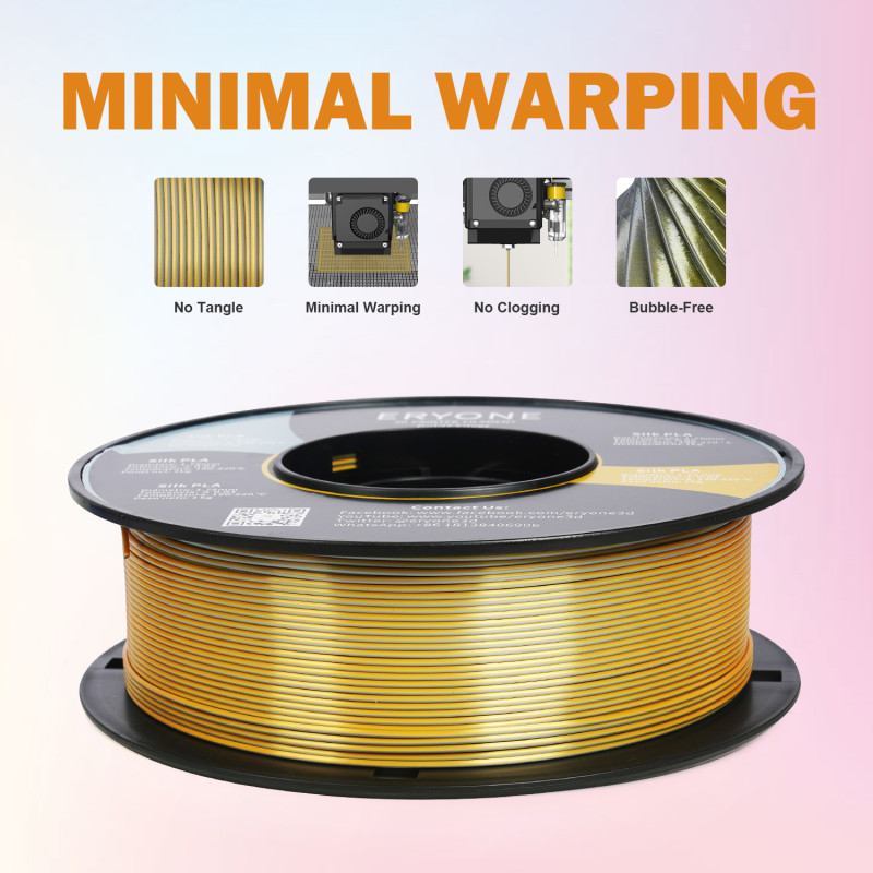Eryone Dual-Color Silk PLA Gold & Silver / Goud & Zilver Filament