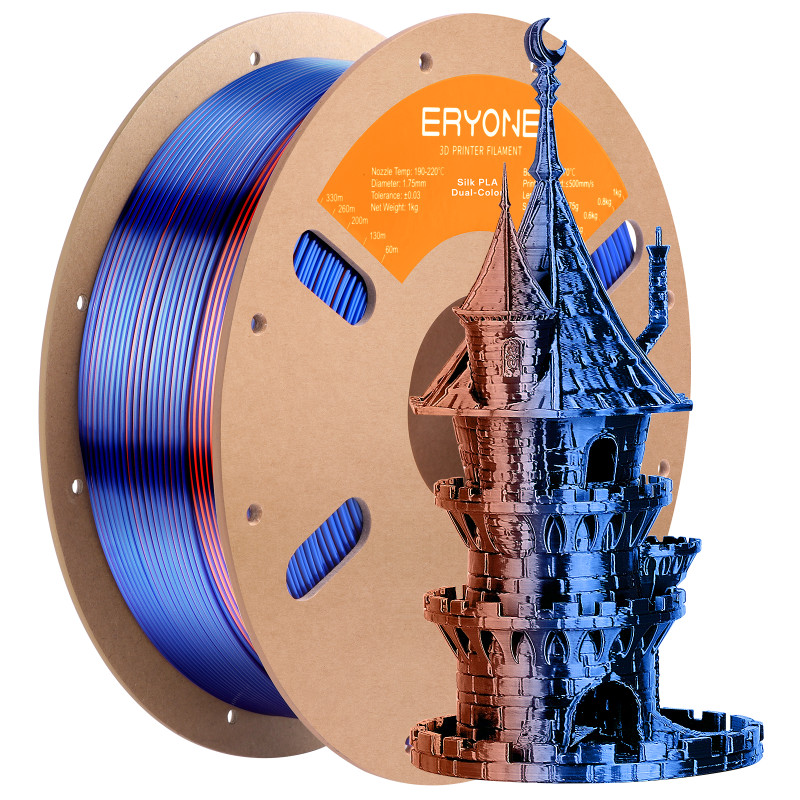 Eryone Dual-Color Silk PLA Orange & Blue Eryone Dual-Color Silk PLA Orange & Blue