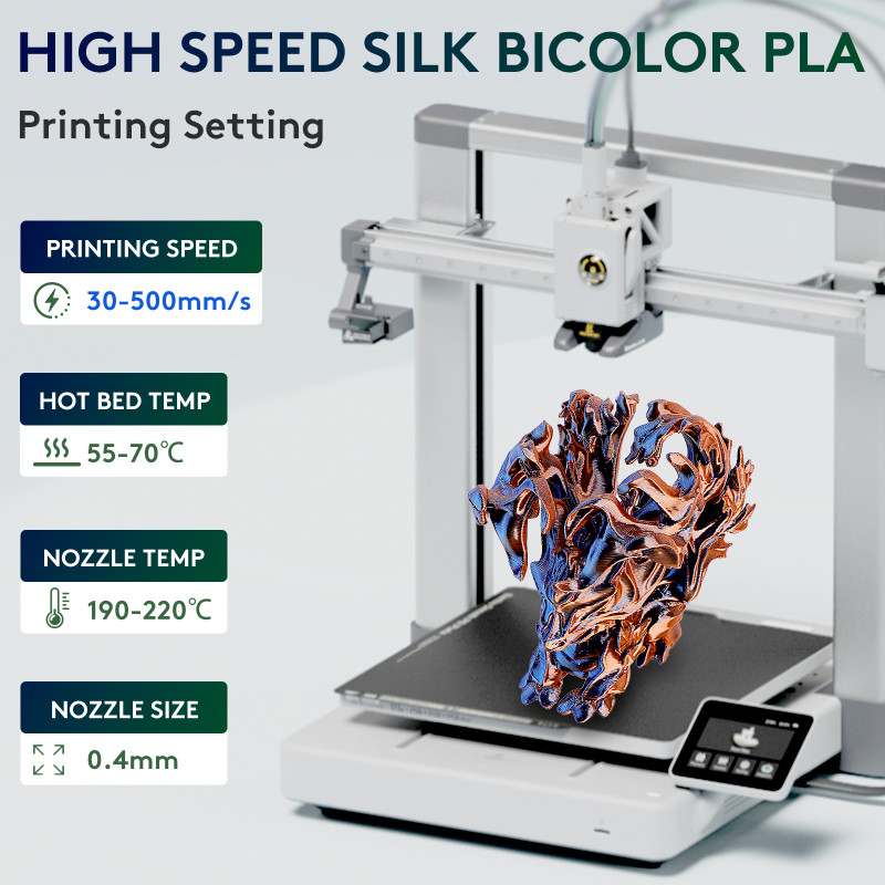 Eryone Dual-Color Silk PLA Orange & Blue Eryone Dual-Color Silk PLA Orange & Blue