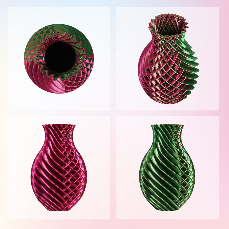 Eryone Dual-Color Silk PLA Red & Green / Rood & Groen Filament Eryone Dual-Color Silk PLA Red & Green / Rood & Groen Filament