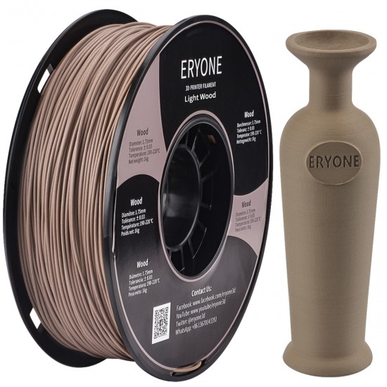 Eryone PLA Wood Light Brown / Licht Bruin Filament