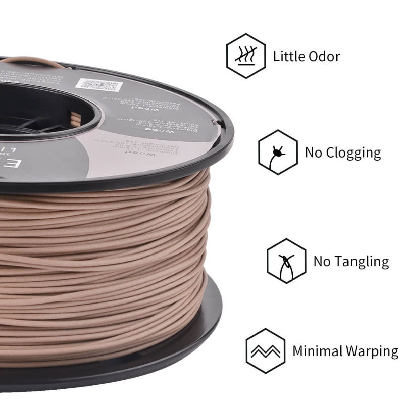 Eryone Wood PLA Light Brown / Licht Bruin Filament Eryone Wood PLA Light Brown / Licht Bruin Filament