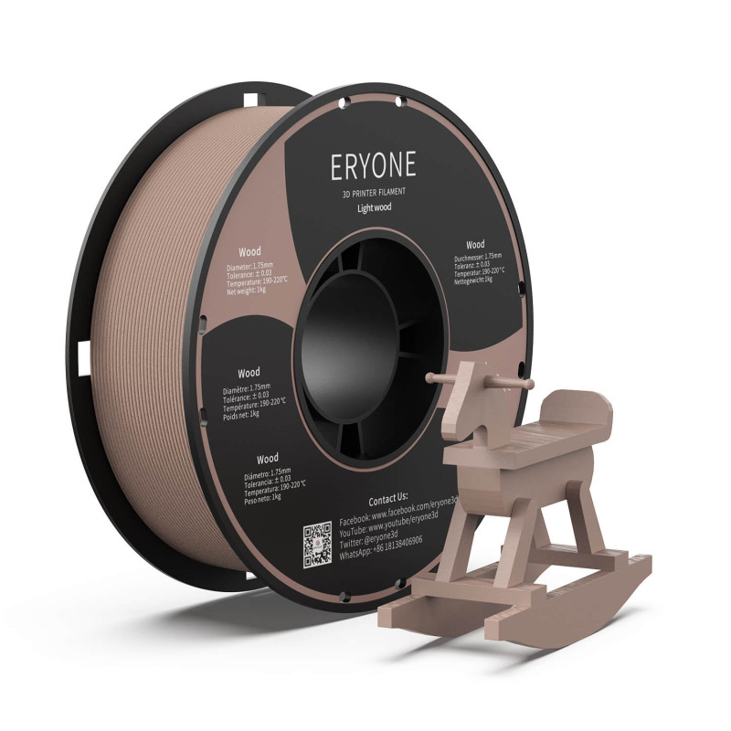 Eryone Wood PLA Light Brown / Licht Bruin Filament Eryone Wood PLA Light Brown / Licht Bruin Filament