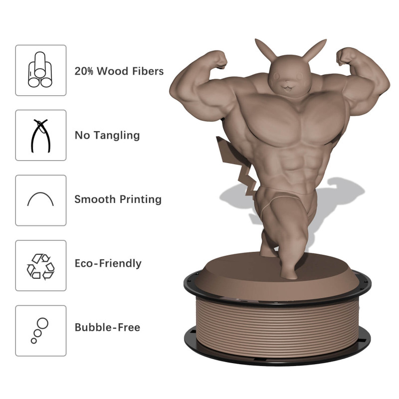 Eryone Wood PLA Light Brown / Licht Bruin Filament Eryone Wood PLA Light Brown / Licht Bruin Filament