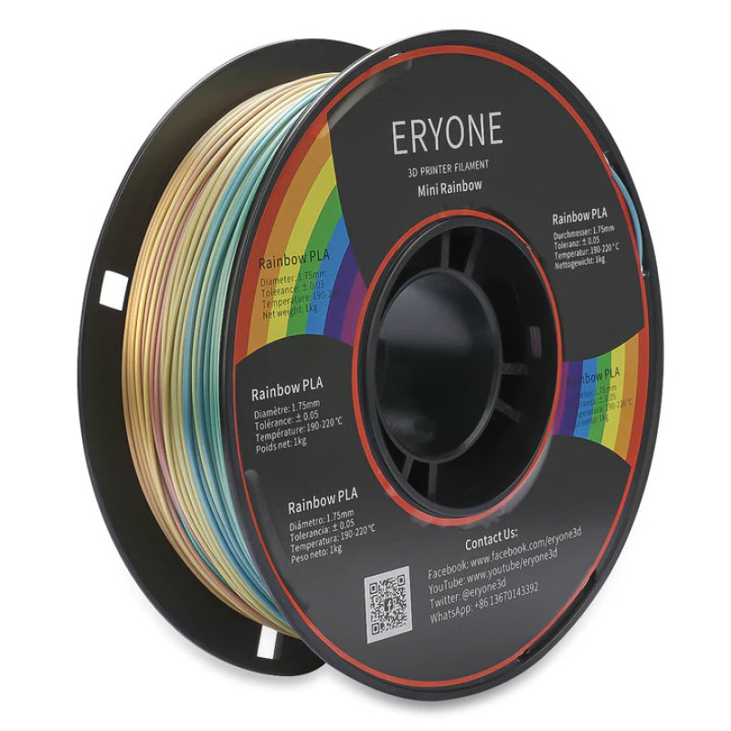 Eryone Rainbow Silk PLA Mini / Mini Regenboog Filament Eryone Rainbow Silk PLA Mini / Mini Regenboog Filament
