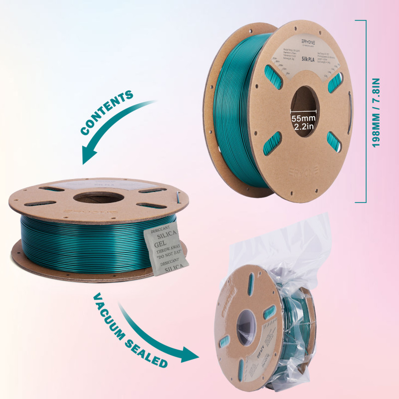 Eryone Dual-Color Silk PLA Black & Emerald green / Zwart & Smaragdgroen