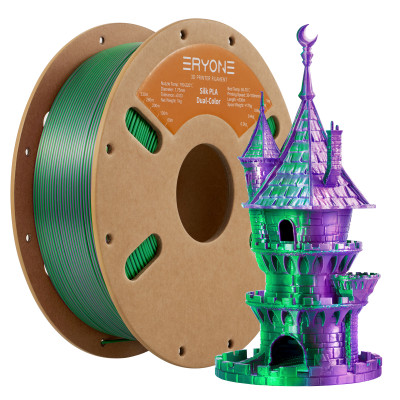 Eryone Dual-Color Silk PLA Purple & Green / Paars & Groen Filament Eryone Dual-Color Silk PLA Purple & Green / Paars & Groen Filament