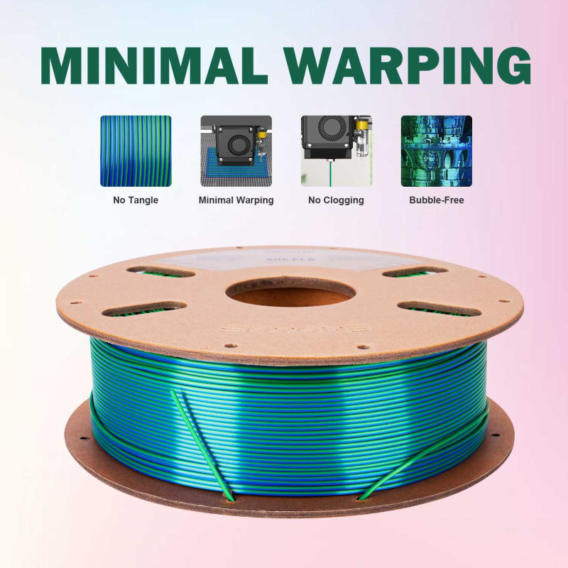 Eryone Dual-Color Silk PLA Blue & Green / Blauw & Groen Filament