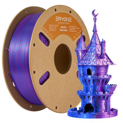 Eryone Dual-Color Silk PLA Purple & Blue / Paars & Blauw Filament Eryone Dual-Color Silk PLA Purple & Blue / Paars & Blauw Filament