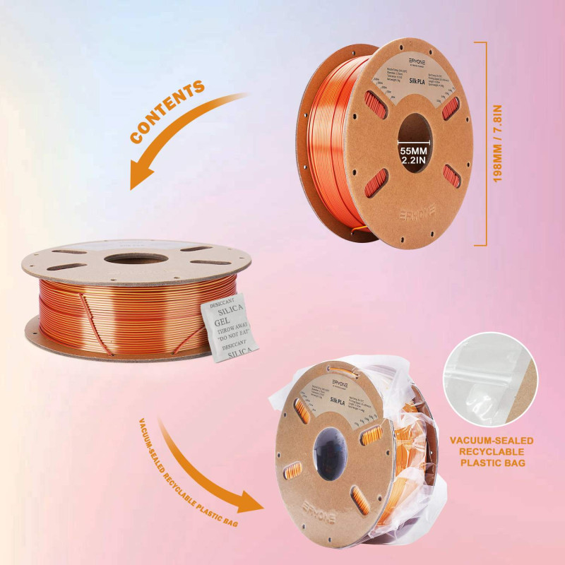 Eryone Dual-Color Silk PLA Gold & Copper / Goud & Koper Filament