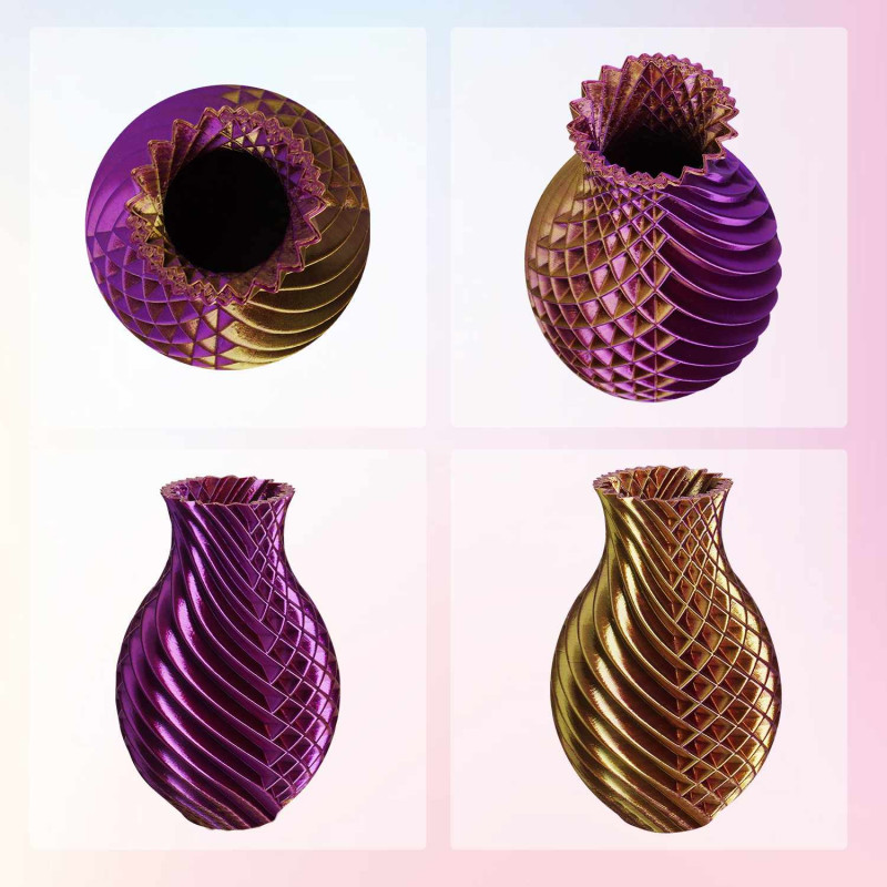 Eryone Dual-Color Silk PLA Gold & Purple / Goud & Paars Filament