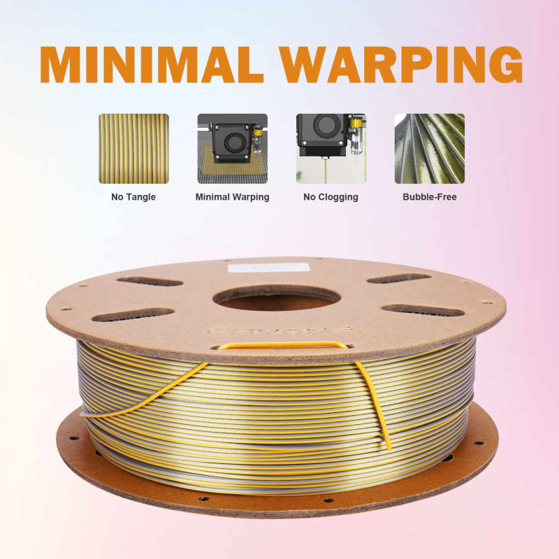 Eryone Dual-Color Silk PLA Gold & Silver / Goud & Zilver Filament