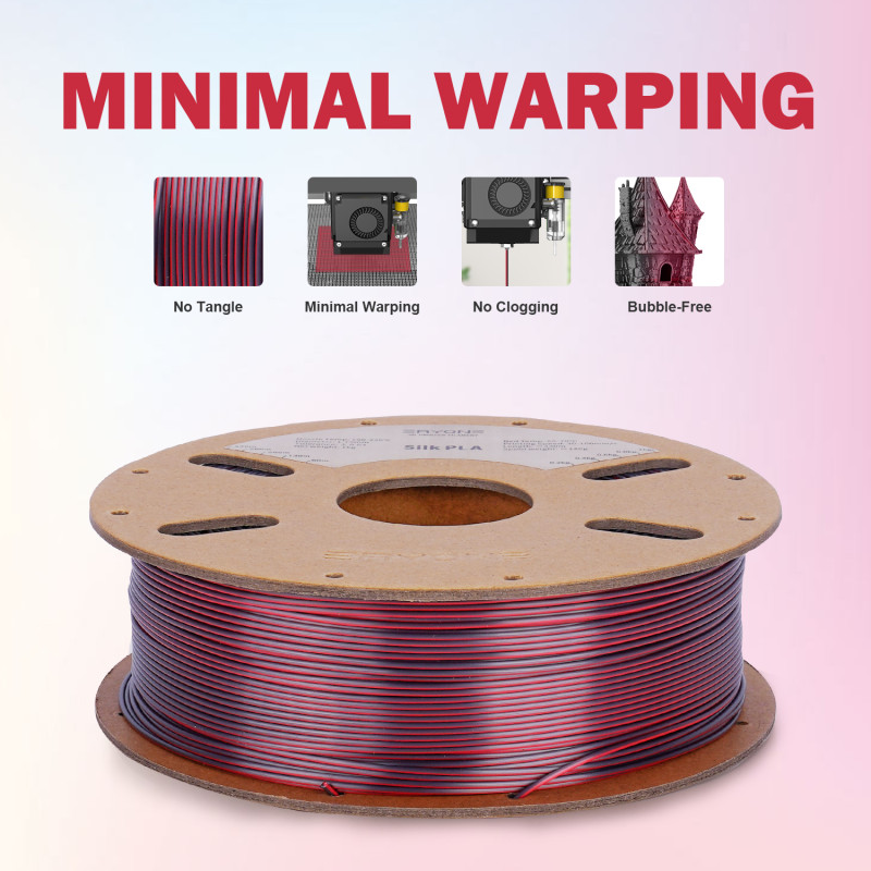 Eryone Dual-Color Silk PLA Black & Red / Zwart & Rood Filament