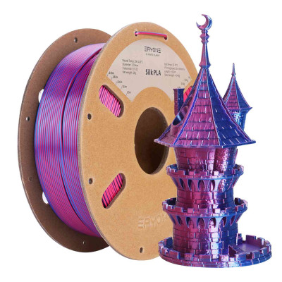 Eryone Dual-Color Silk PLA Red & Blue / Rood & Blauw Filament Eryone Dual-Color Silk PLA Red & Blue / Rood & Blauw Filament