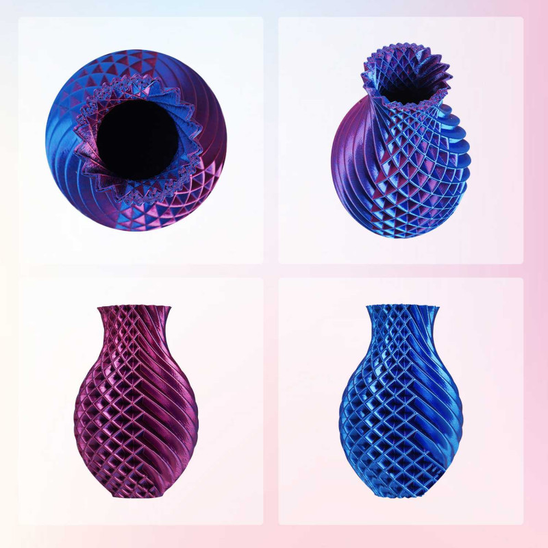 Eryone Dual-Color Silk PLA Red & Blue / Rood & Blauw Filament Eryone Dual-Color Silk PLA Red & Blue / Rood & Blauw Filament