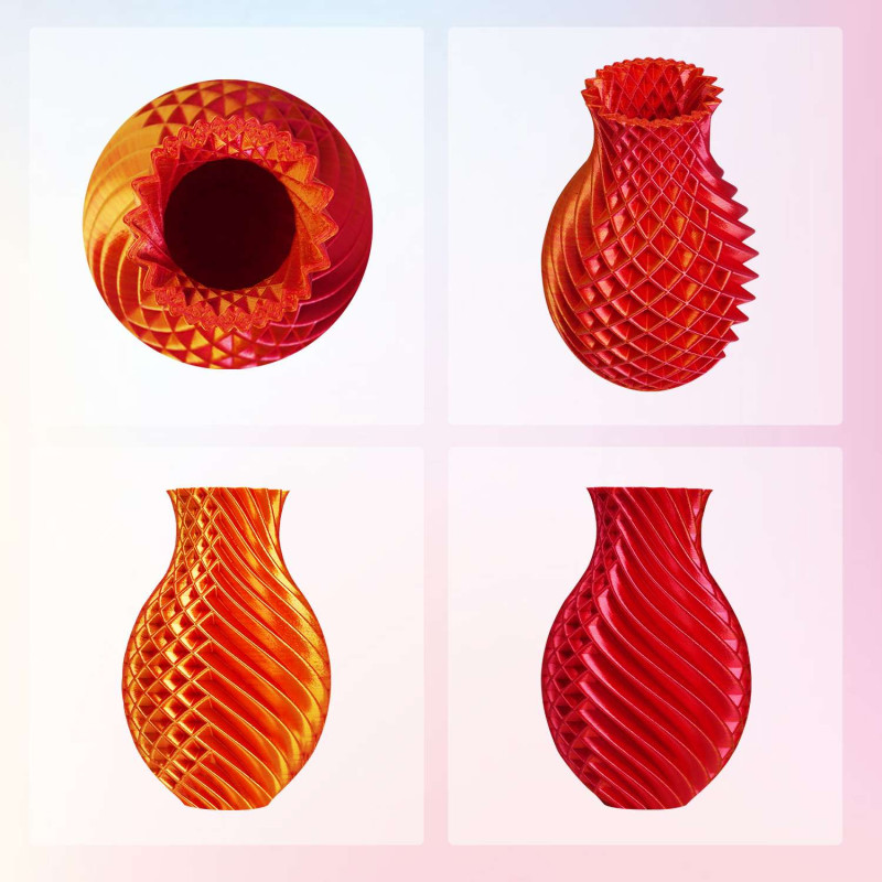 Eryone Dual-Color Silk PLA Red & Gold / Rood & Goud Filament Eryone Dual-Color Silk PLA Red & Gold / Rood & Goud Filament