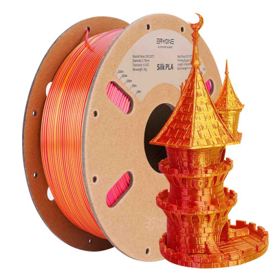 Eryone Dual-Color Silk PLA Red & Gold / Rood & Goud Filament Eryone Dual-Color Silk PLA Red & Gold / Rood & Goud Filament