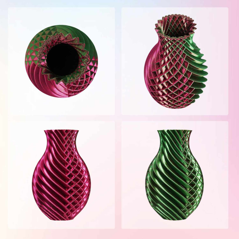 Eryone Dual-Color Silk PLA Red & Green / Rood & Groen Filament Eryone Dual-Color Silk PLA Red & Green / Rood & Groen Filament