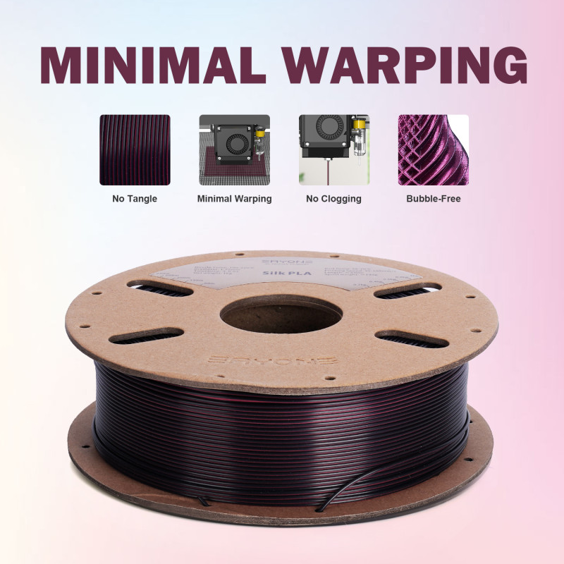Eryone Dual-Color Silk PLA Black & Rose Red / Zwart & Rose Rood Filament Eryone Dual-Color Silk PLA Black & Rose Red / Zwart & Rose Rood Filament