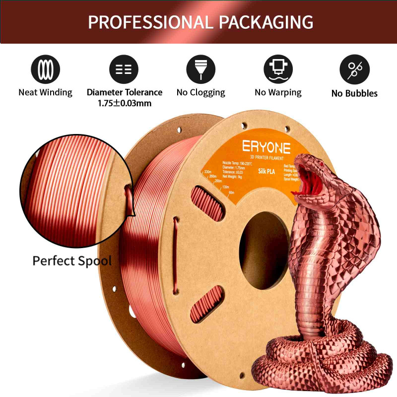 Eryone Silk PLA Copper / Koper Filament Eryone Silk PLA Copper / Koper Filament