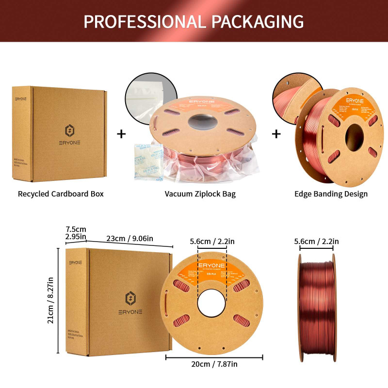 Eryone Silk PLA Copper / Koper Filament Eryone Silk PLA Copper / Koper Filament