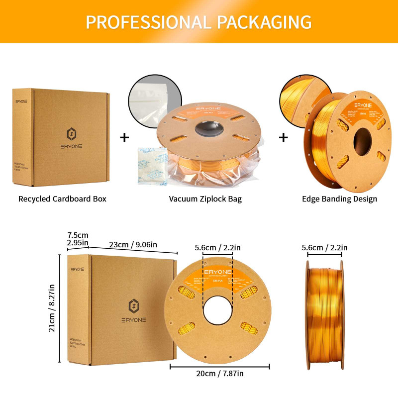 Eryone Silk PLA Gold / Goud Filament Eryone Silk PLA Gold / Goud Filament