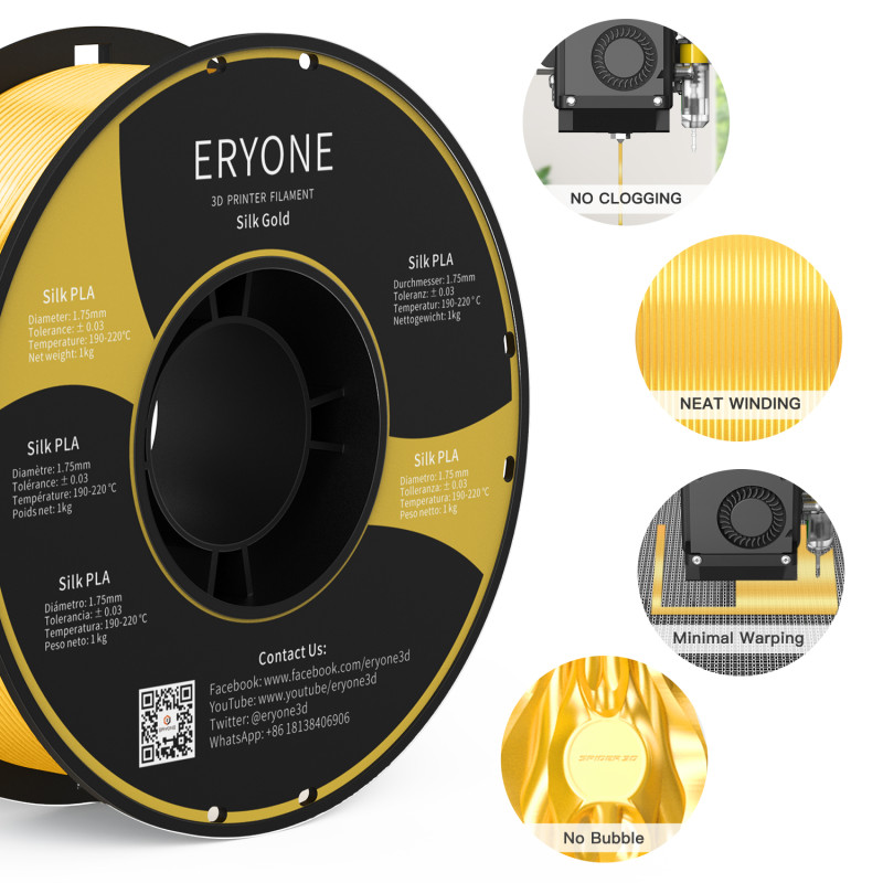 Eryone Silk PLA Gold / Goud Filament Eryone Silk PLA Gold / Goud Filament