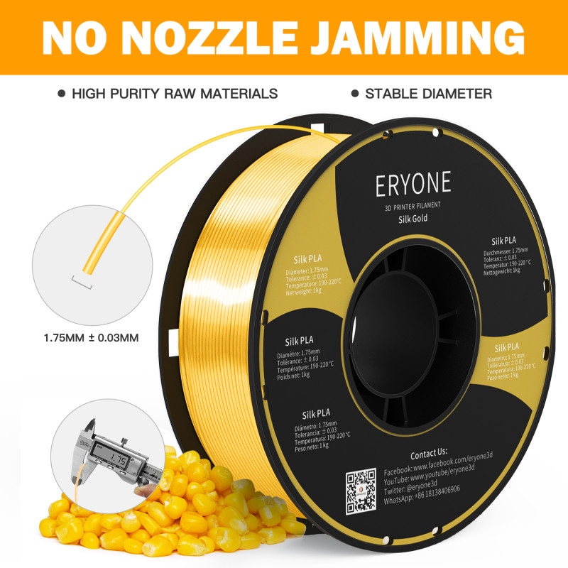 Eryone Silk PLA Gold / Goud Filament Eryone Silk PLA Gold / Goud Filament