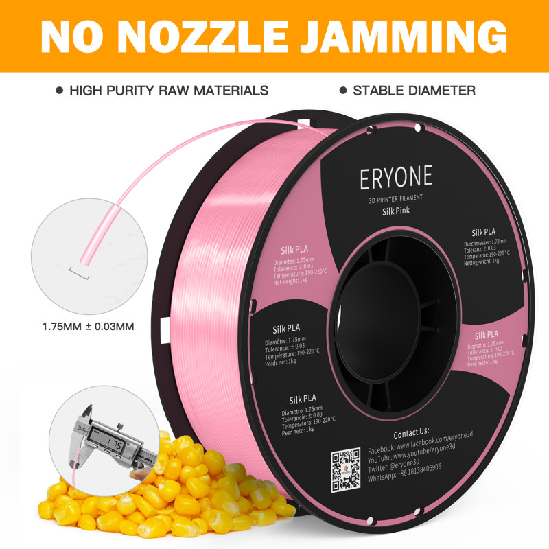 Eryone Silk PLA Pink / Roze Filament Eryone Silk PLA Pink / Roze Filament