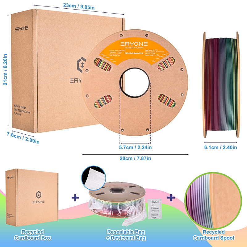 Eryone Rainbow PLA Palette / Palette Filament Eryone Rainbow PLA Palette / Palette Filament