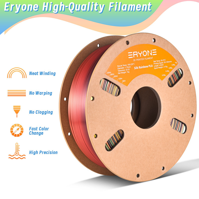 Eryone Rainbow PLA Sunset / Zonsondergang Filament Eryone Rainbow PLA Sunset / Zonsondergang Filament