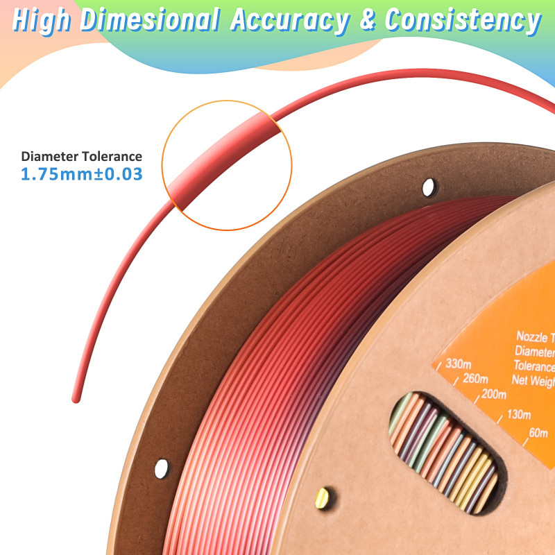 Eryone Rainbow PLA Sunset / Zonsondergang Filament Eryone Rainbow PLA Sunset / Zonsondergang Filament