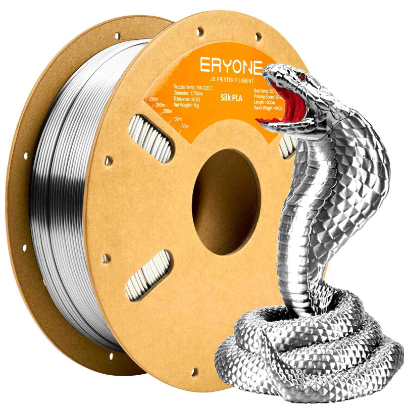Eryone Silk PLA Silver / Zilver Filament Eryone Silk PLA Silver / Zilver Filament