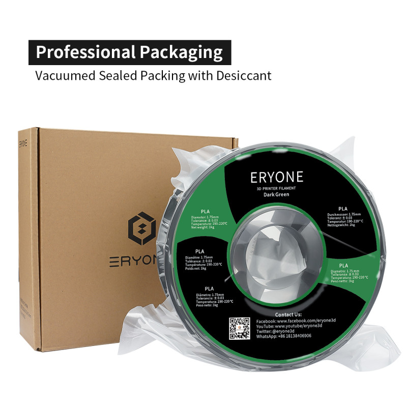 Eryone Standard PLA Dark Green / Donkergroen Filament Eryone Standard PLA Dark Green / Donkergroen Filament