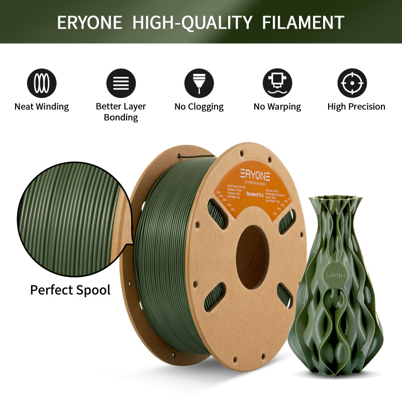 Eryone Standard PLA Army Green / Leger Groen Filament Eryone Standard PLA Army Green / Leger Groen Filament
