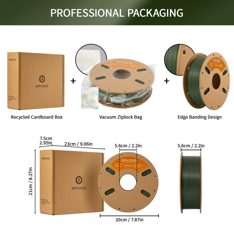 Eryone Standard PLA Army Green / Leger Groen Filament Eryone Standard PLA Army Green / Leger Groen Filament