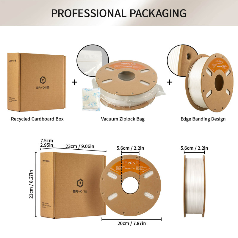Eryone Standard PLA Ivory White / Ivoor Wit Filament Eryone Standard PLA Ivory White / Ivoor Wit Filament