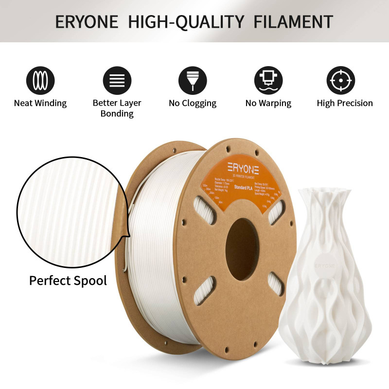 Eryone Standard PLA Jade White / Jade Wit Filament Eryone Standard PLA Jade White / Jade Wit Filament
