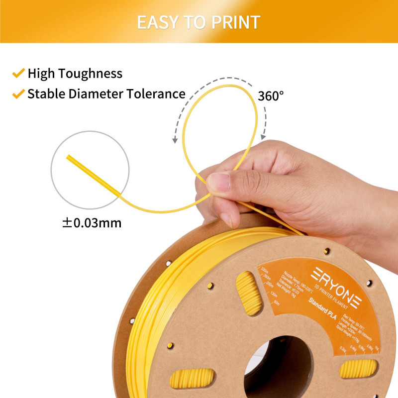 Eryone Standard PLA Mango Geel / Mango Yellow Filament Eryone Standard PLA Mango Geel / Mango Yellow Filament