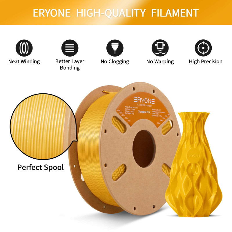 Eryone Standard PLA Mango Geel / Mango Yellow Filament Eryone Standard PLA Mango Geel / Mango Yellow Filament