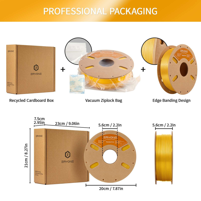 Eryone Standard PLA Mango Geel / Mango Yellow Filament Eryone Standard PLA Mango Geel / Mango Yellow Filament