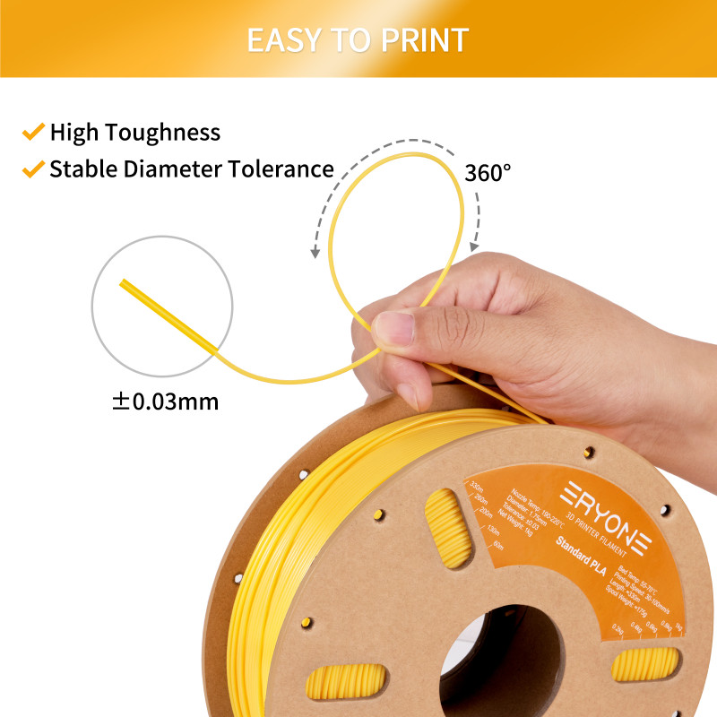Eryone Standard PLA Mango Geel / Mango Yellow Filament Eryone Standard PLA Mango Geel / Mango Yellow Filament