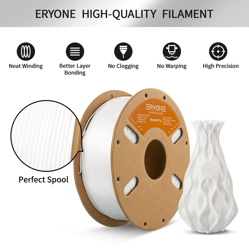 Eryone Standard PLA Milky White / Melk Wit Filament Eryone Standard PLA Milky White / Melk Wit Filament
