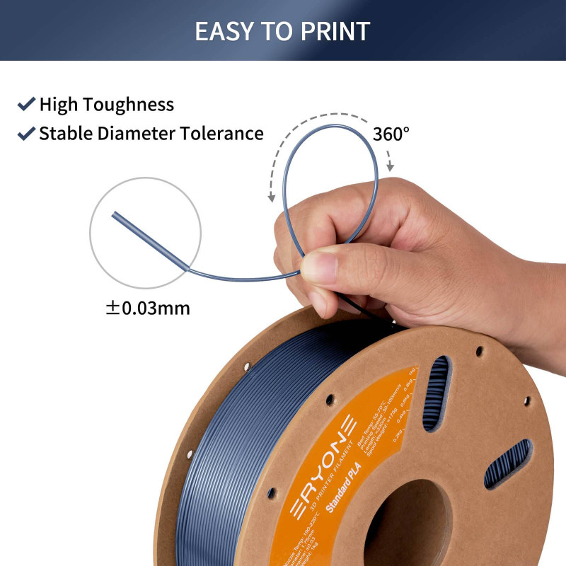 Eryone Standard PLA Navy Blue / Marine Blauw Filament Eryone Standard PLA Navy Blue / Marine Blauw Filament