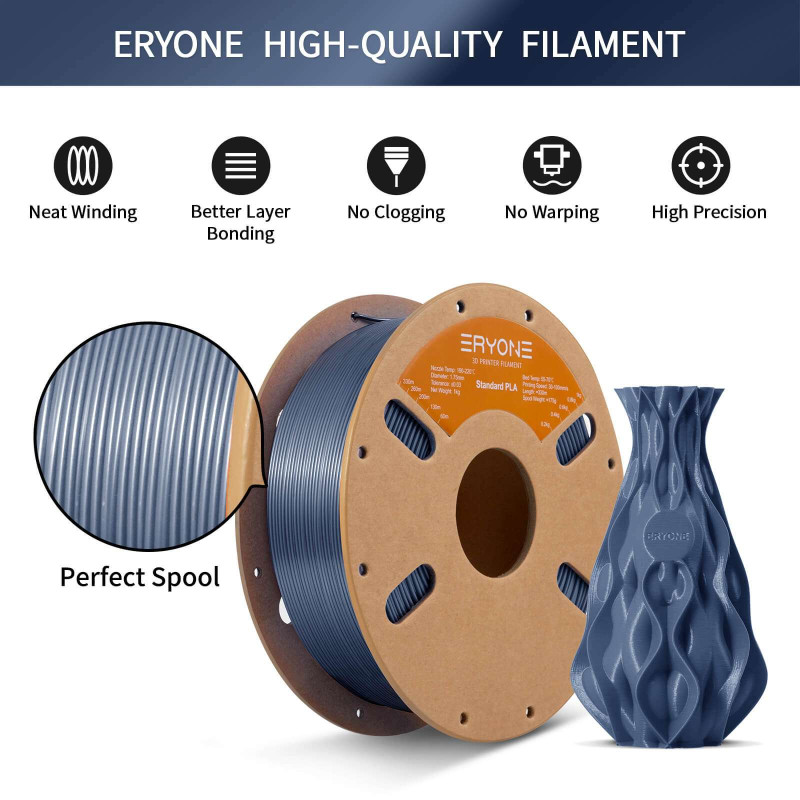 Eryone Standard PLA Navy Blue / Marine Blauw Filament Eryone Standard PLA Navy Blue / Marine Blauw Filament
