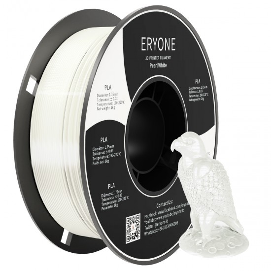 Eryone Standard PLA Pearl White / Parelwit Filament Eryone Standard PLA Pearl White / Parelwit Filament